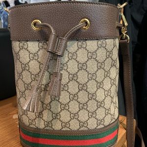 Gucci Beige and Brown Bucket Bag